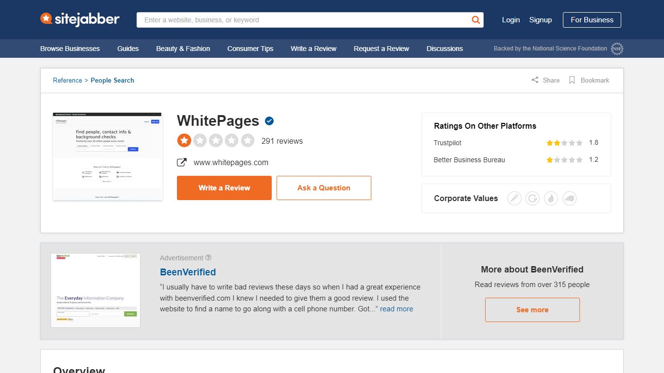 289 Reviews of Whitepages.com - Sitejabber